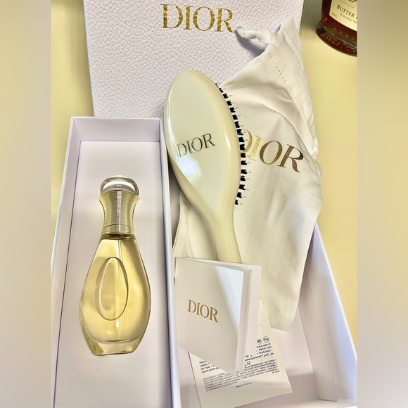 Dior Set NWT Hair Care Set: Brush & J’adore Hair Mist in Dior Pebbled Gift Box - Picture 10 of 12